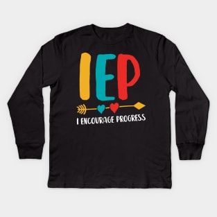 I Encourage Progress Shirt - Special Education Teacher Gifts 3 Kids Long Sleeve T-Shirt